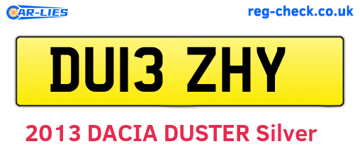 DU13ZHY are the vehicle registration plates.