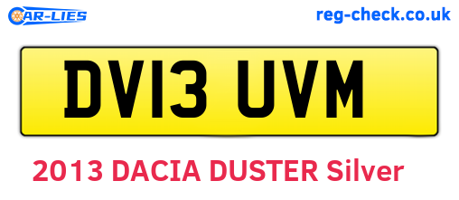 DV13UVM are the vehicle registration plates.