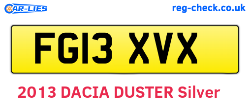 FG13XVX are the vehicle registration plates.