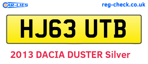 HJ63UTB are the vehicle registration plates.