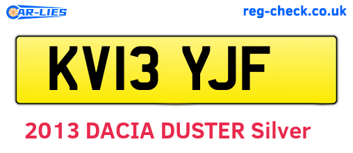 KV13YJF are the vehicle registration plates.