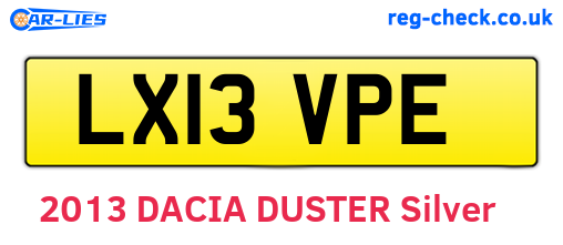 LX13VPE are the vehicle registration plates.