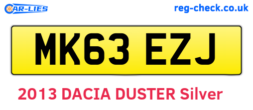 MK63EZJ are the vehicle registration plates.
