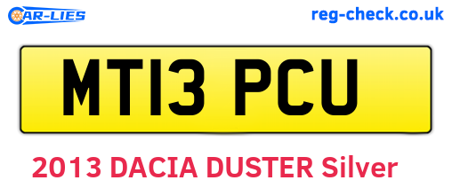 MT13PCU are the vehicle registration plates.