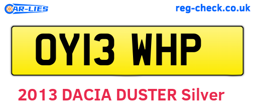 OY13WHP are the vehicle registration plates.