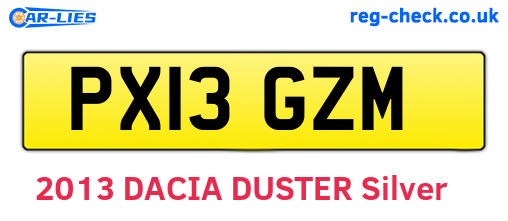 PX13GZM are the vehicle registration plates.