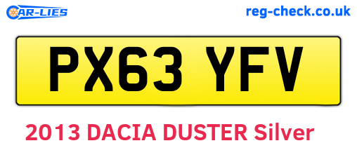 PX63YFV are the vehicle registration plates.