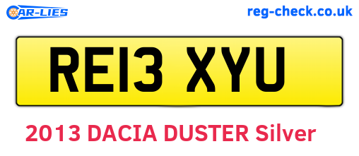 RE13XYU are the vehicle registration plates.