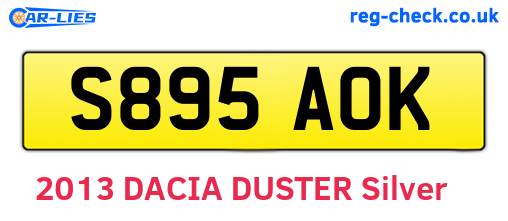 S895AOK are the vehicle registration plates.