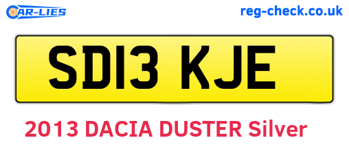 SD13KJE are the vehicle registration plates.