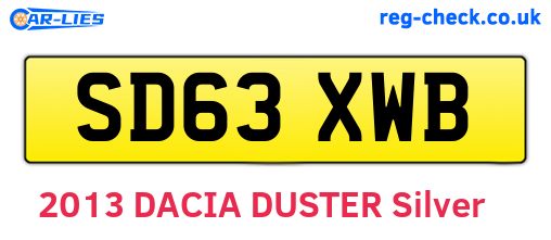 SD63XWB are the vehicle registration plates.