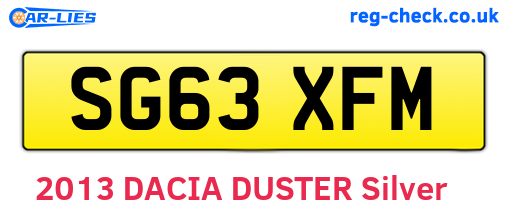 SG63XFM are the vehicle registration plates.
