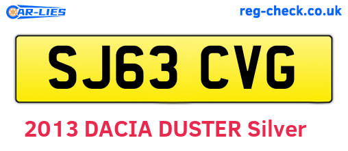 SJ63CVG are the vehicle registration plates.