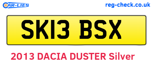 SK13BSX are the vehicle registration plates.