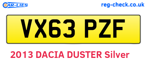 VX63PZF are the vehicle registration plates.