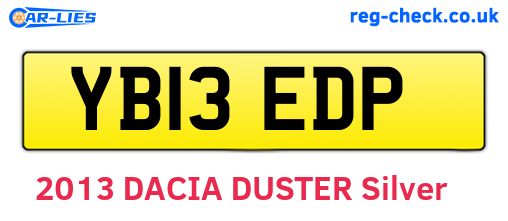YB13EDP are the vehicle registration plates.