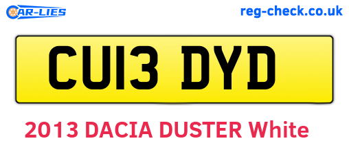 CU13DYD are the vehicle registration plates.