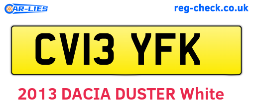 CV13YFK are the vehicle registration plates.