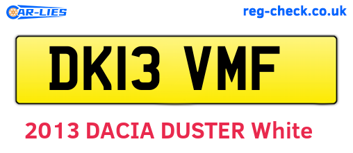 DK13VMF are the vehicle registration plates.