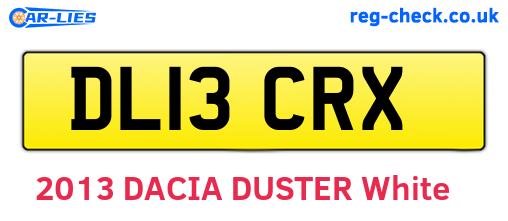 DL13CRX are the vehicle registration plates.