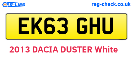 EK63GHU are the vehicle registration plates.