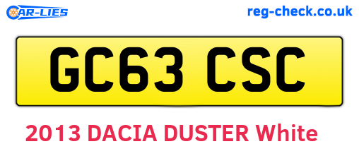 GC63CSC are the vehicle registration plates.