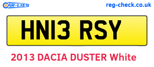 HN13RSY are the vehicle registration plates.