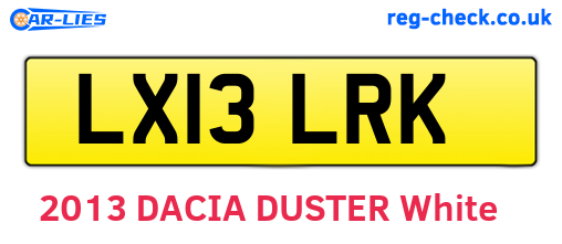 LX13LRK are the vehicle registration plates.