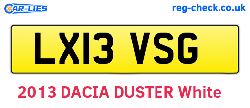 LX13VSG are the vehicle registration plates.