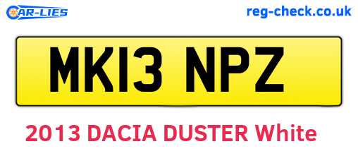 MK13NPZ are the vehicle registration plates.