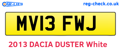 MV13FWJ are the vehicle registration plates.