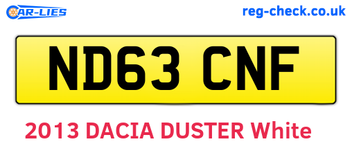 ND63CNF are the vehicle registration plates.