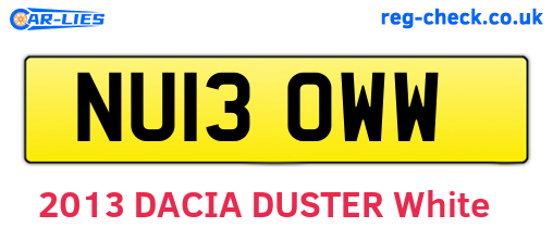 NU13OWW are the vehicle registration plates.