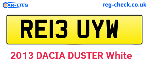 RE13UYW are the vehicle registration plates.