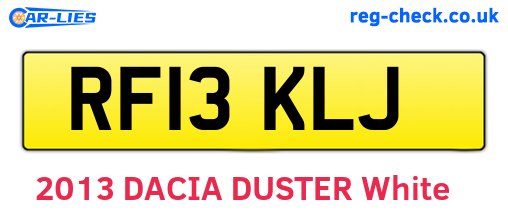 RF13KLJ are the vehicle registration plates.
