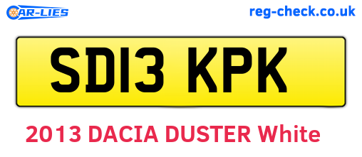 SD13KPK are the vehicle registration plates.
