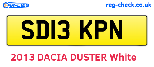 SD13KPN are the vehicle registration plates.