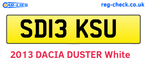 SD13KSU are the vehicle registration plates.