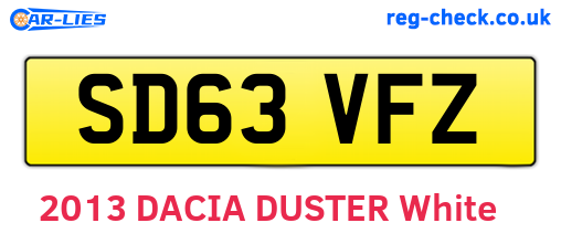 SD63VFZ are the vehicle registration plates.