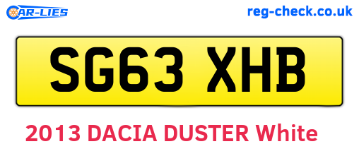 SG63XHB are the vehicle registration plates.