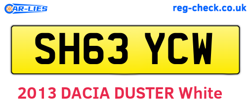 SH63YCW are the vehicle registration plates.