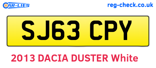 SJ63CPY are the vehicle registration plates.