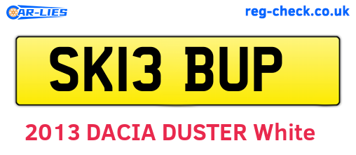 SK13BUP are the vehicle registration plates.
