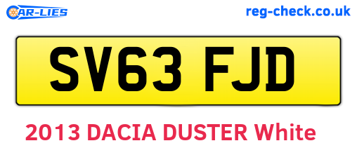SV63FJD are the vehicle registration plates.