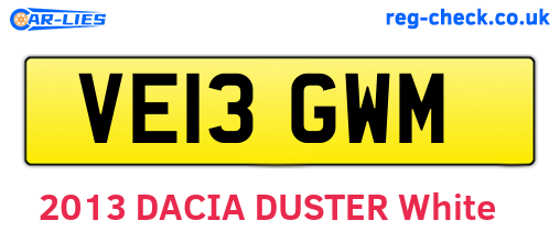 VE13GWM are the vehicle registration plates.