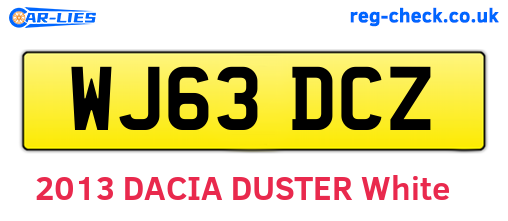 WJ63DCZ are the vehicle registration plates.