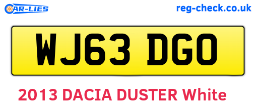 WJ63DGO are the vehicle registration plates.