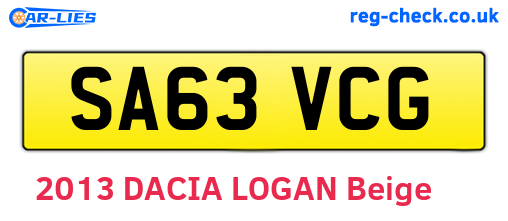 SA63VCG are the vehicle registration plates.