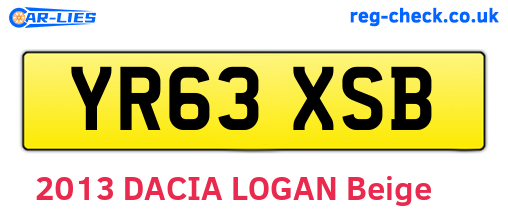 YR63XSB are the vehicle registration plates.