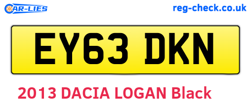 EY63DKN are the vehicle registration plates.